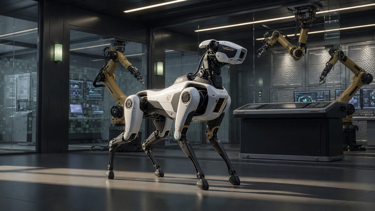 Robot dog in advanced lab